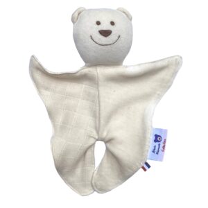 Teddy doudou bi-matière avec sourire